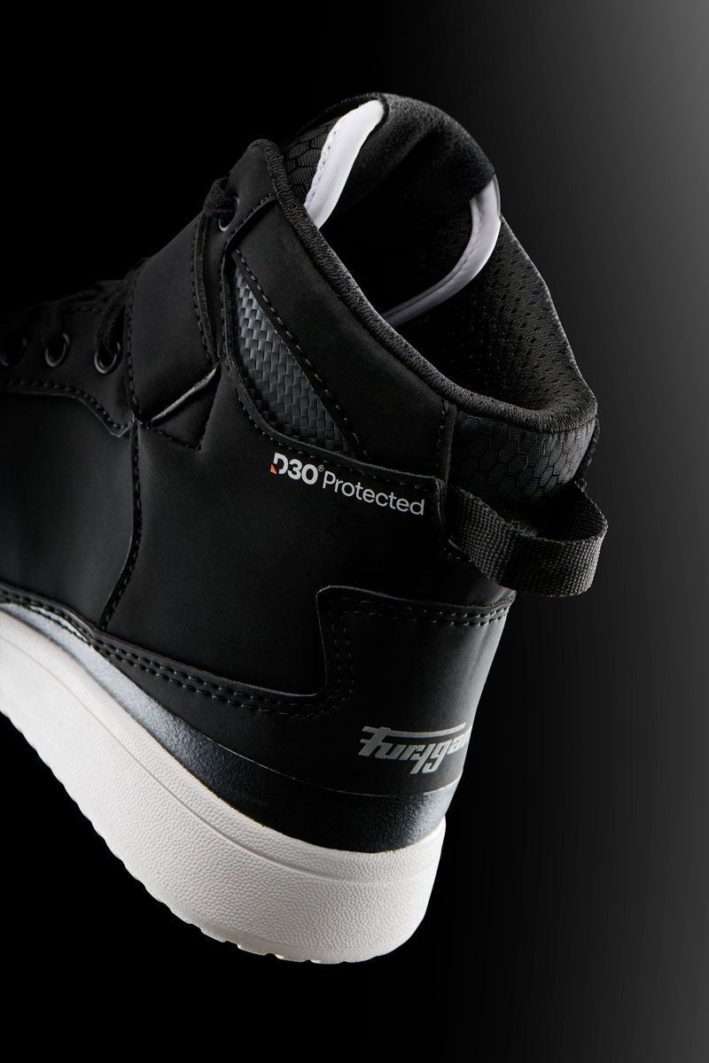 Chaussures Moto Furygan TARMAC D3O® — Homologué CE Noir - Blanc - LE PRATIQUE DU MOTARD
