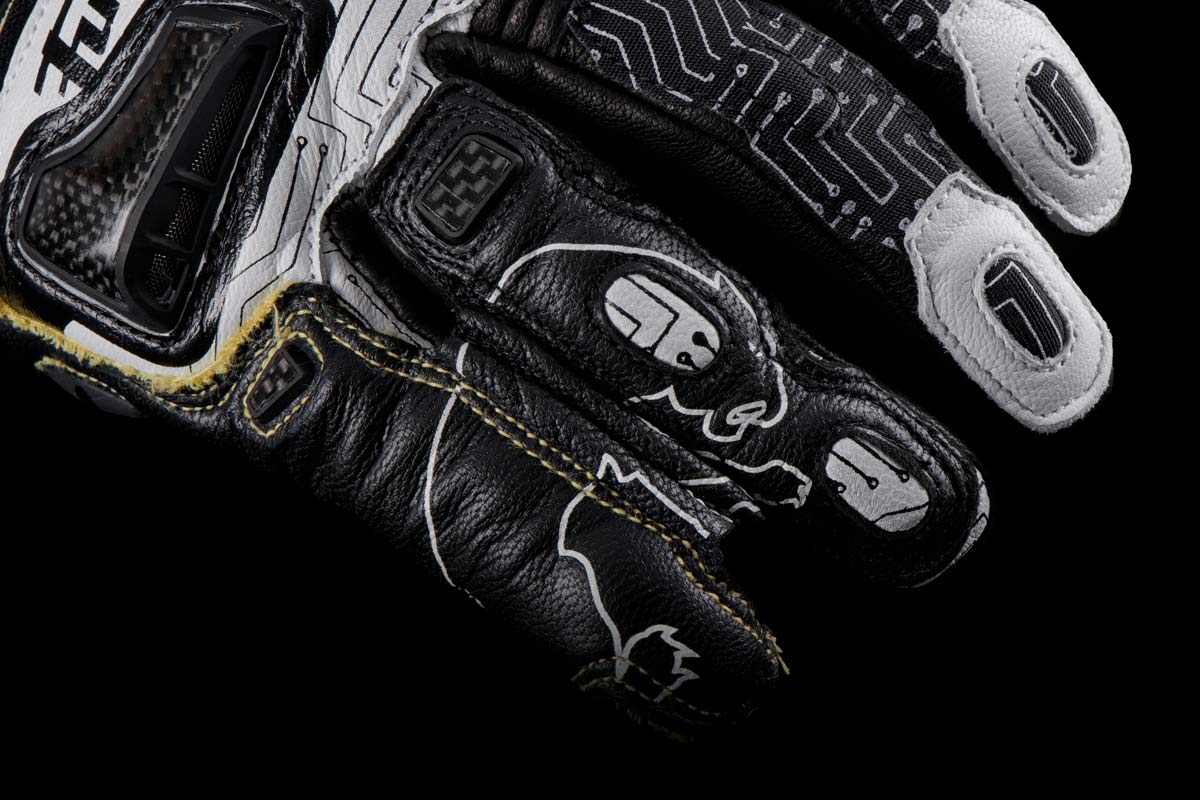 Gants Moto Furygan STYG20 X KEVLAR® Blanc - Noir — Certifié CE - LE PRATIQUE DU MOTARD