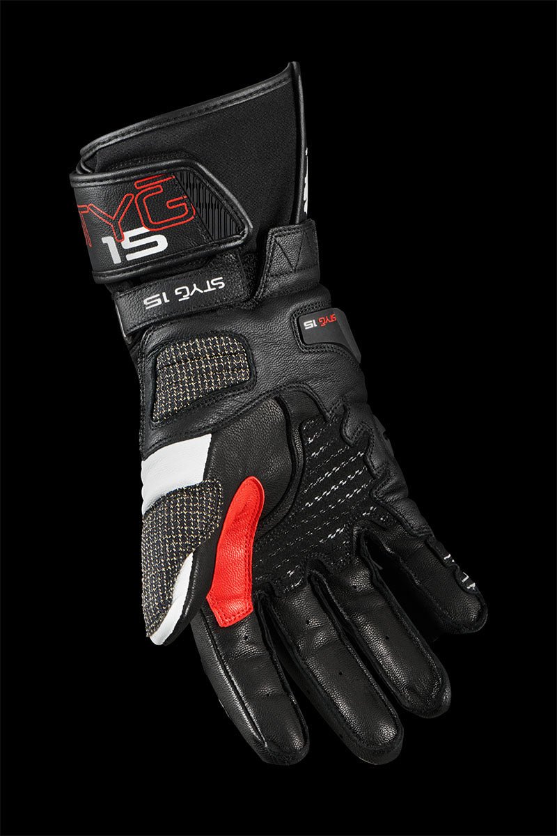 Gants Moto Furygan STYG15 Noir - Blanc - Rouge — Certifié CE - LE PRATIQUE DU MOTARD