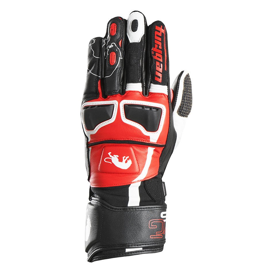 Gants Moto Furygan STYG15 Noir - Blanc - Rouge — Certifié CE - LE PRATIQUE DU MOTARD