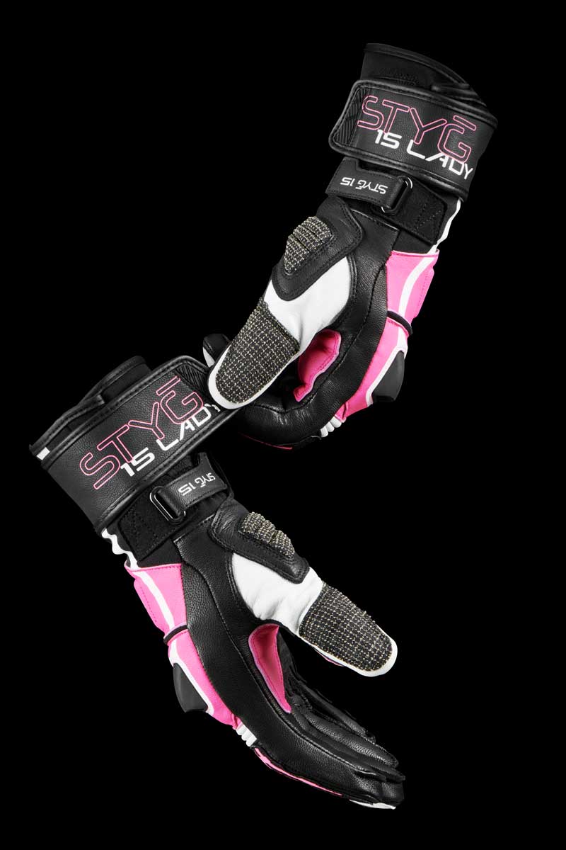 Gants Moto Furygan STYG15 LADY Noir - Rose — Certifié CE - LE PRATIQUE DU MOTARD