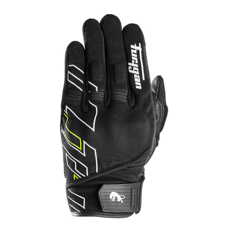 Gants Moto Furygan JET NEON D3O® Noir - Blanc - Jaune stab — Certifié CE - LE PRATIQUE DU MOTARD
