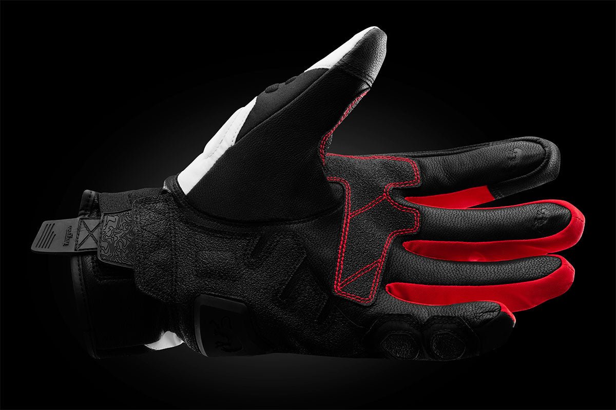 Gants Moto Furygan BALMAZ ALL SEASONS Noir - Pearl - Rouge — Certifié CE - LE PRATIQUE DU MOTARD