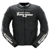 Blouson Cuir Moto Homme Homologué AAA 98 % Cuir — Noir-Blanc, vue principale