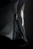 Blouson Cuir Moto Femme Racing Homologué AAA — Noir-Or, vue detail 3