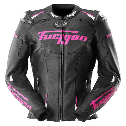 Blouson Moto Furygan RAPTOR LADY — Protection CE Niveau AAA Noir - Blanc - Rose - LE PRATIQUE DU MOTARD