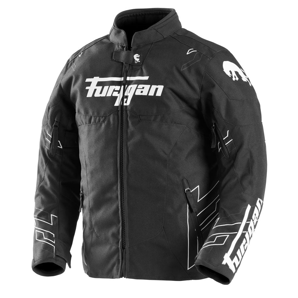 Blouson Moto Furygan NEON KID — Protection CE Niveau AA Noir - Blanc - Anthracite - LE PRATIQUE DU MOTARD