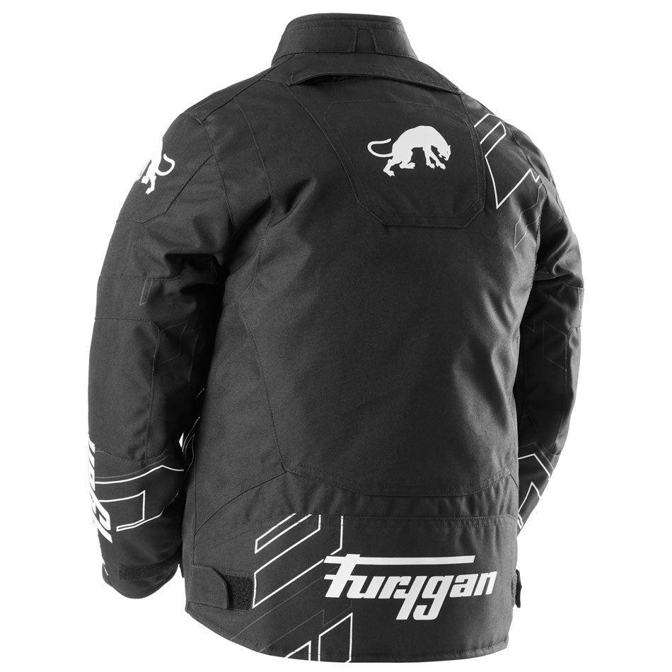 Blouson Moto Furygan NEON KID — Protection CE Niveau AA Noir - Blanc - Anthracite - LE PRATIQUE DU MOTARD