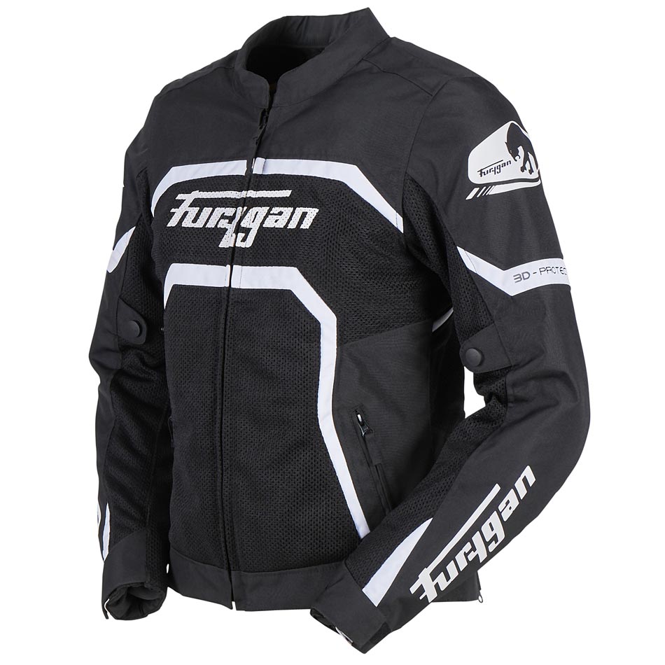 Blouson Moto Furygan MYSTIC EVO VENTED — Protection CE Niveau A Noir - Blanc - LE PRATIQUE DU MOTARD