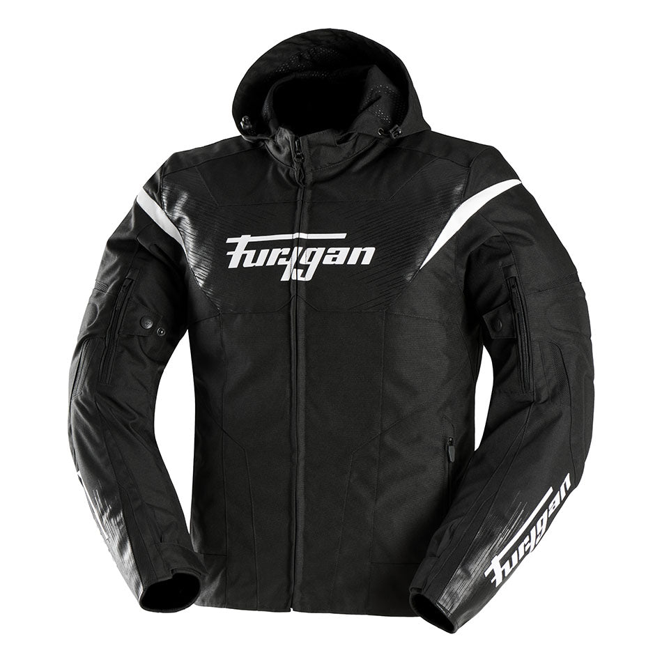 Blouson Moto Furygan SHARD — Protection CE Niveau AA Noir - Blanc - LE PRATIQUE DU MOTARD