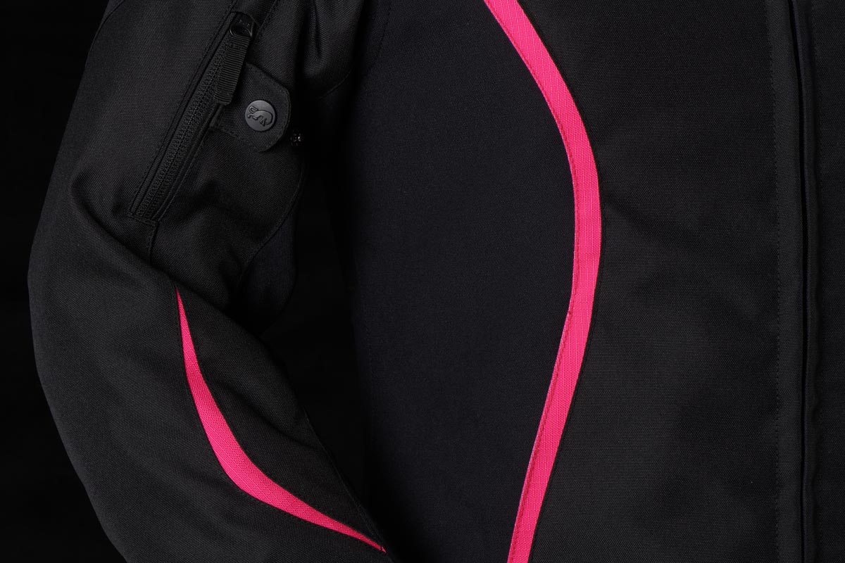Blouson Moto Furygan ODESSA — Protection CE Niveau AA Noir - Blanc - Rose - LE PRATIQUE DU MOTARD