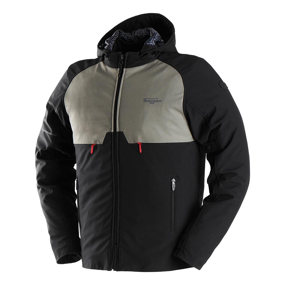 Blouson Moto Furygan ADDAX — Protection CE Niveau AA Noir - Kaki - LE PRATIQUE DU MOTARD