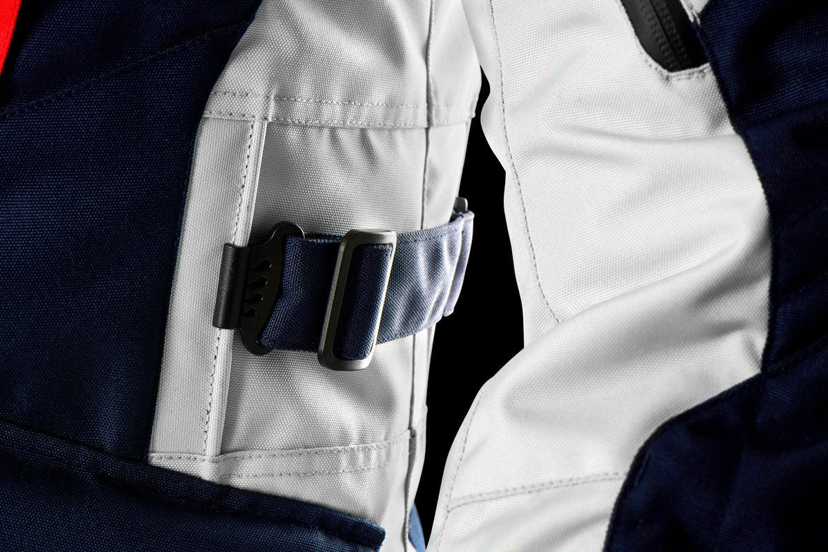 Blouson Moto Furygan APALACHES EVO — Protection CE Niveau AA Bleu - Pearl - Rouge - LE PRATIQUE DU MOTARD