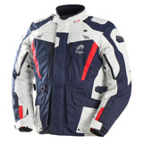 Blouson Moto Furygan APALACHES EVO — Protection CE Niveau AA Bleu - Pearl - Rouge - LE PRATIQUE DU MOTARD