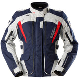 Blouson Moto Furygan APALACHES LADY EVO — Protection CE Niveau AA Bleu - Pearl - Rouge - LE PRATIQUE DU MOTARD