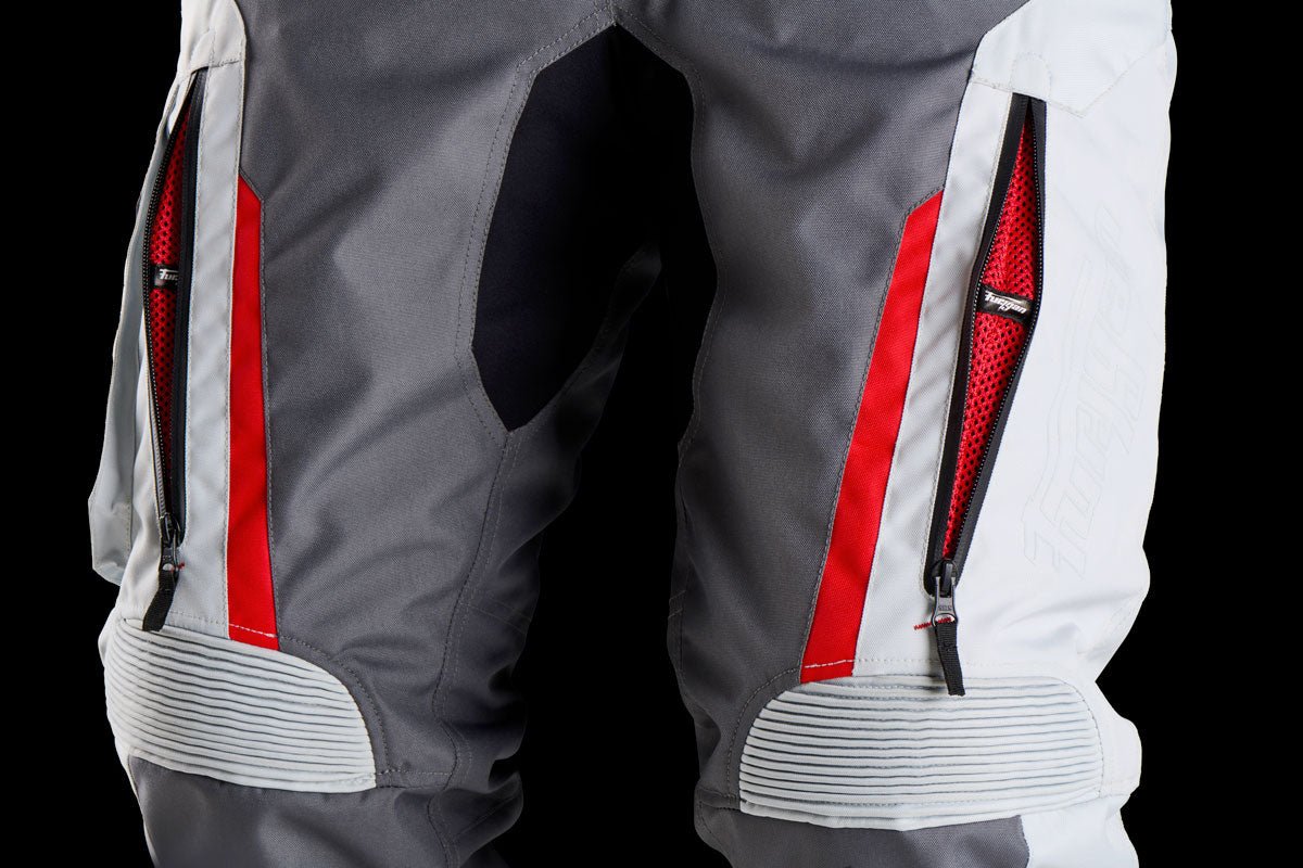 Pantalon Moto Furygan KILLINGTON LADY — Protection CE Niveau AA Gris - Pearl - Rouge - LE PRATIQUE DU MOTARD