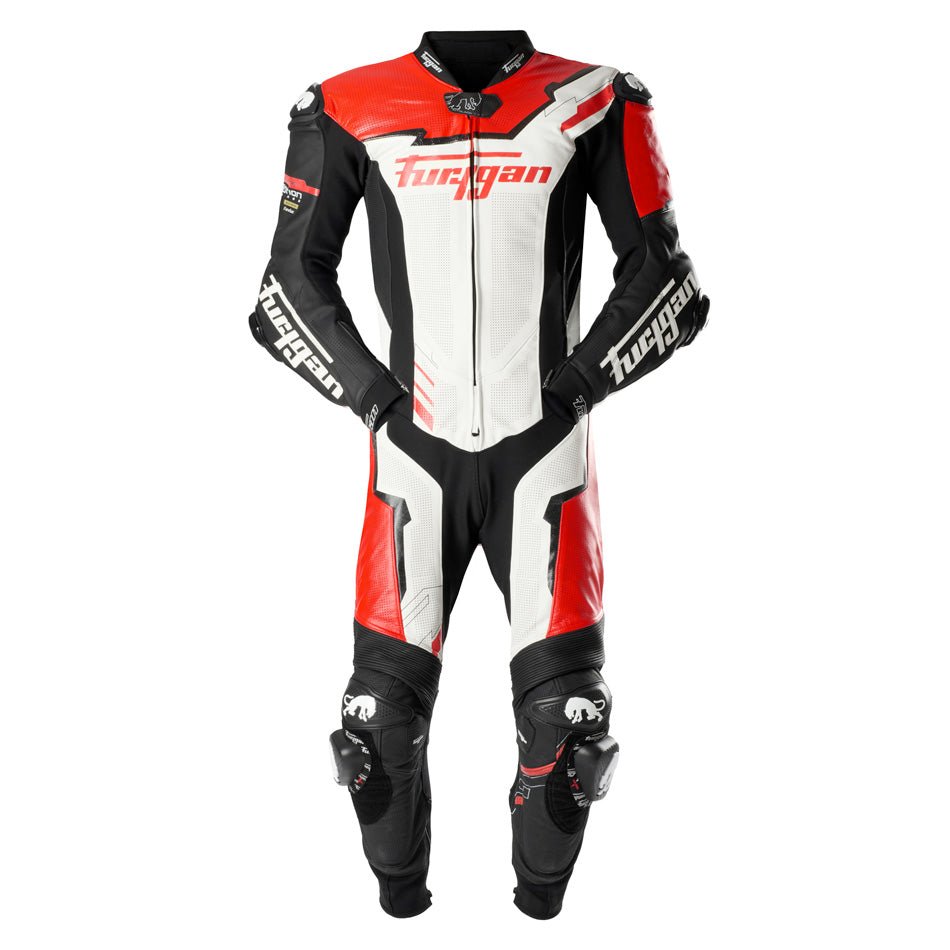 Combinaison Moto Furygan ECLIPSE X KEVLAR® — Protection CE Niveau AAA Noir - Rouge - Blanc - LE PRATIQUE DU MOTARD