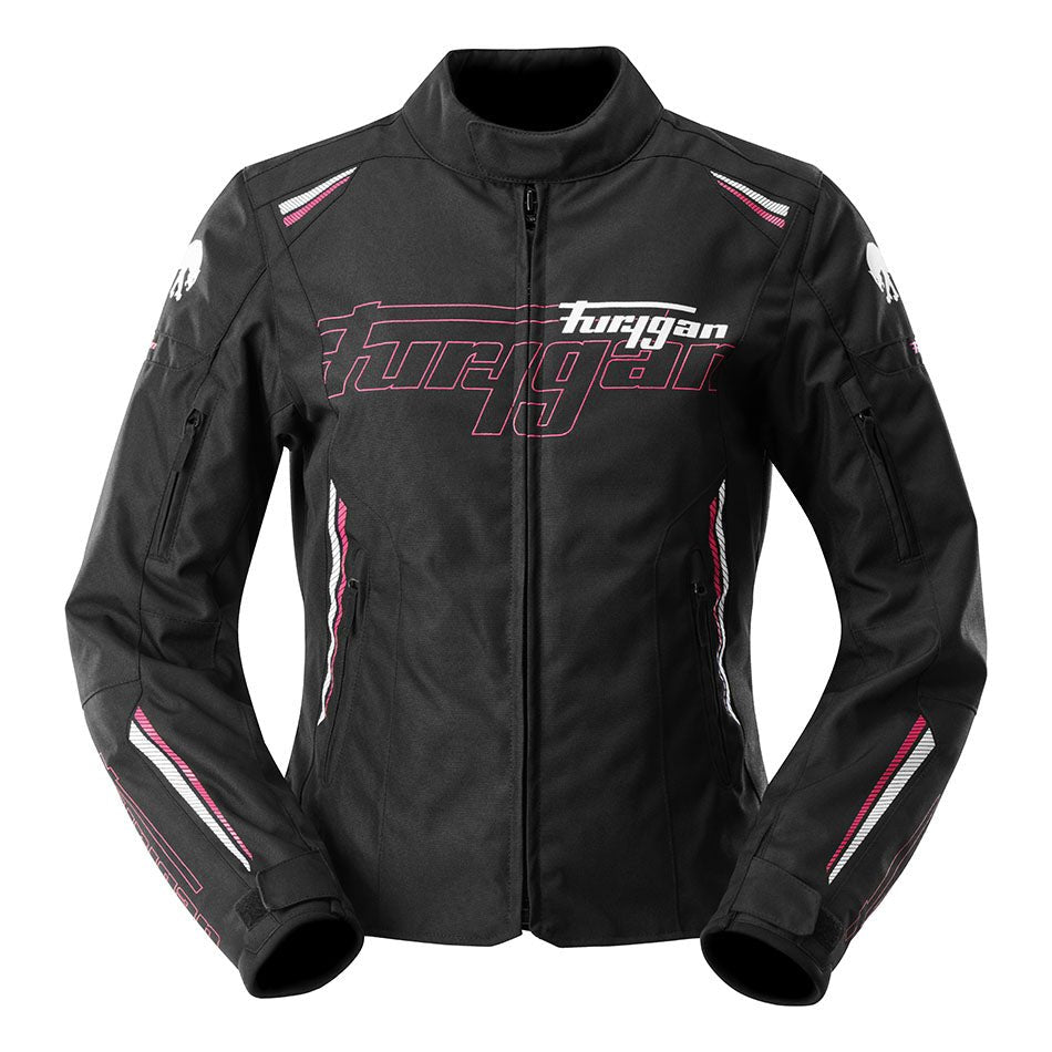 Blouson Moto Furygan AGATA — Protection CE Niveau AA Noir - Blanc - Rose - LE PRATIQUE DU MOTARD