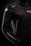 Blouson Moto Furygan AGATA — Protection CE Niveau AA Noir - Blanc - Rose - LE PRATIQUE DU MOTARD