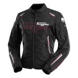 Blouson Moto Furygan AGATA — Protection CE Niveau AA Noir - Blanc - Rose - LE PRATIQUE DU MOTARD