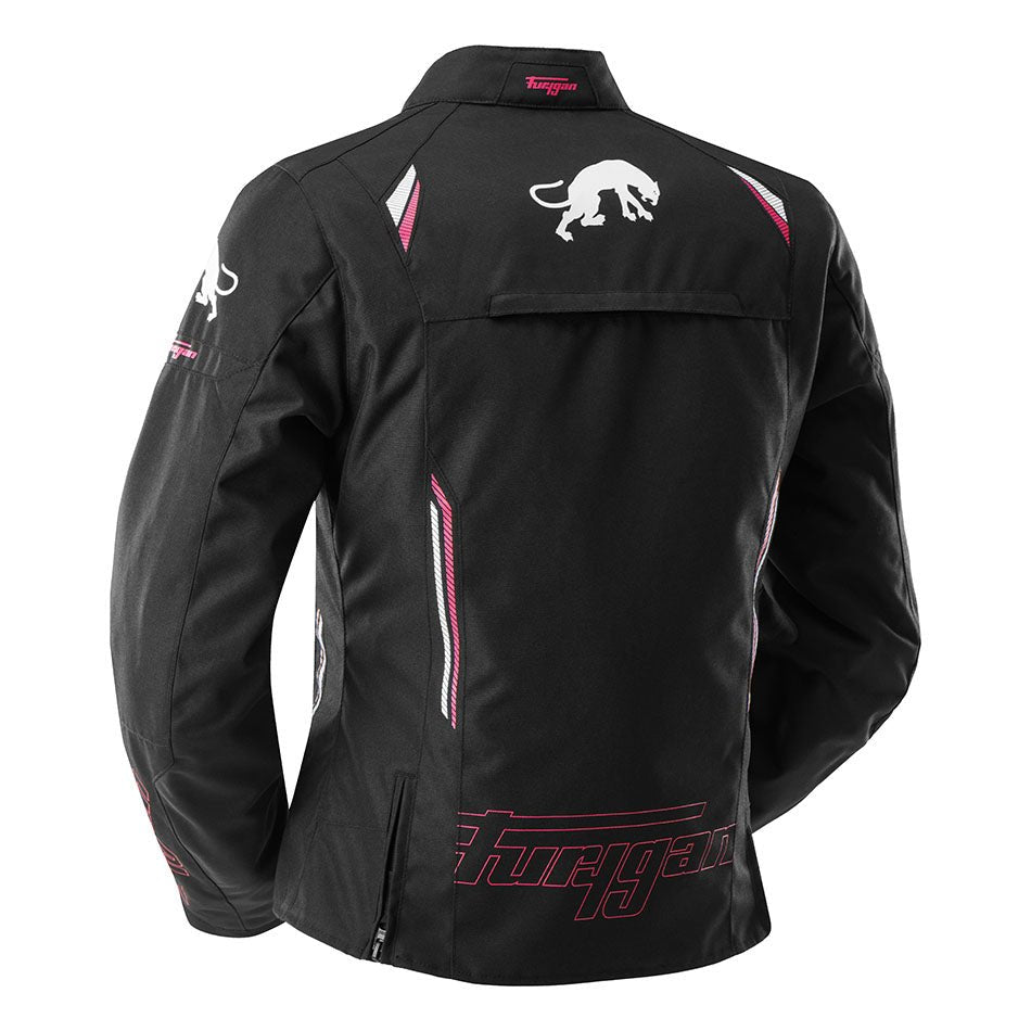Blouson Moto Furygan AGATA — Protection CE Niveau AA Noir - Blanc - Rose - LE PRATIQUE DU MOTARD
