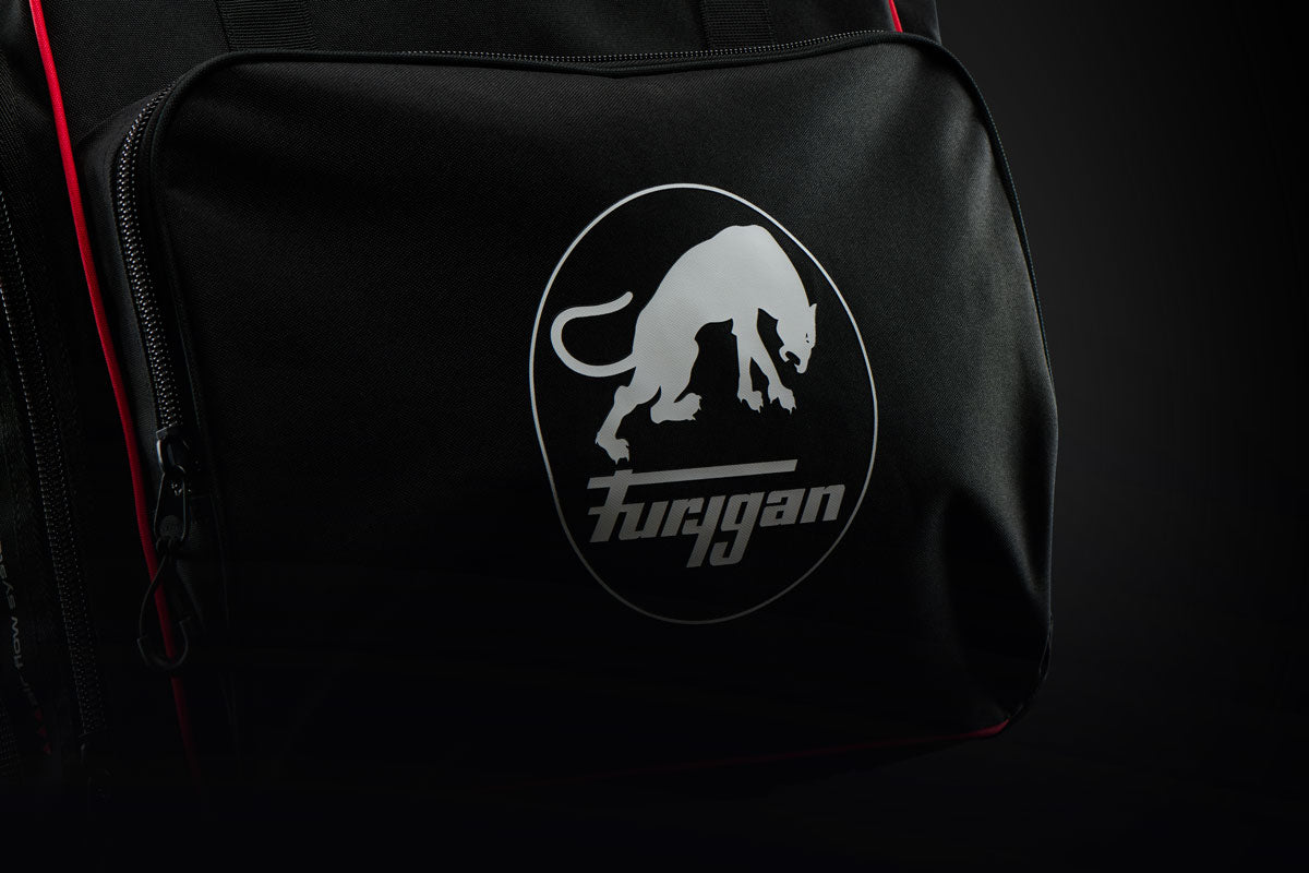 Sac Équipement Moto 45 L Casque & Bottes — Noir-Blanc-Rouge, vue detail 3