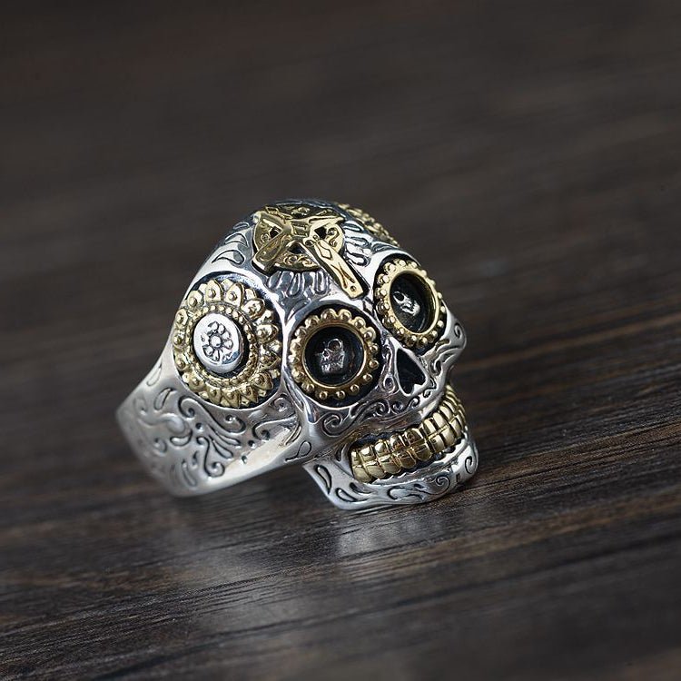 Bague motard - Crâne mexicain - LE PRATIQUE DU MOTARD