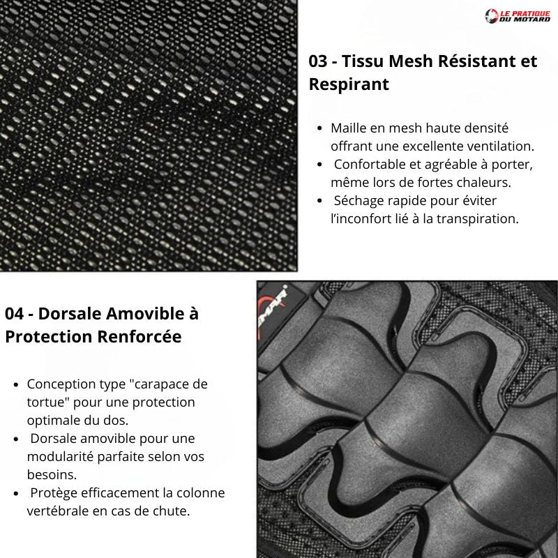 Gilet de protection moto cross | MIDROAD™ - LE PRATIQUE DU MOTARD