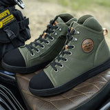 Basket Moto Vintage en Toile avec Semelle Blindée | AUGI HERITAGE™ - LE PRATIQUE DU MOTARD