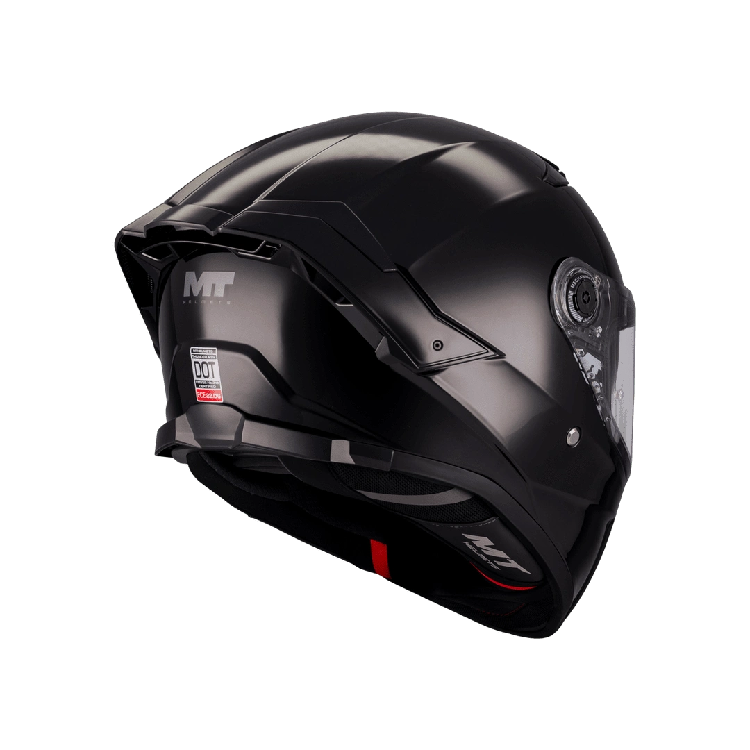 Casque intégral MT Thunder 4 SV Pure Noir Gloss — vue arrière — Le Pratique du Motard