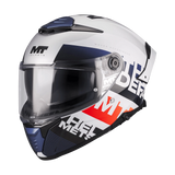 Casque Intégral MT Thunder 4 SV Waves Blanc/Marine Gloss — ECE 22.06 - LE PRATIQUE DU MOTARD