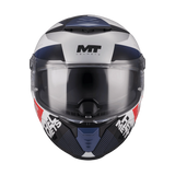 Casque Intégral MT Thunder 4 SV Waves Blanc/Marine Gloss — ECE 22.06 - LE PRATIQUE DU MOTARD