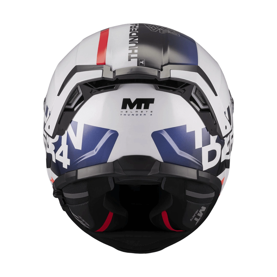 Casque Intégral MT Thunder 4 SV Waves Blanc/Marine Gloss — ECE 22.06 - LE PRATIQUE DU MOTARD