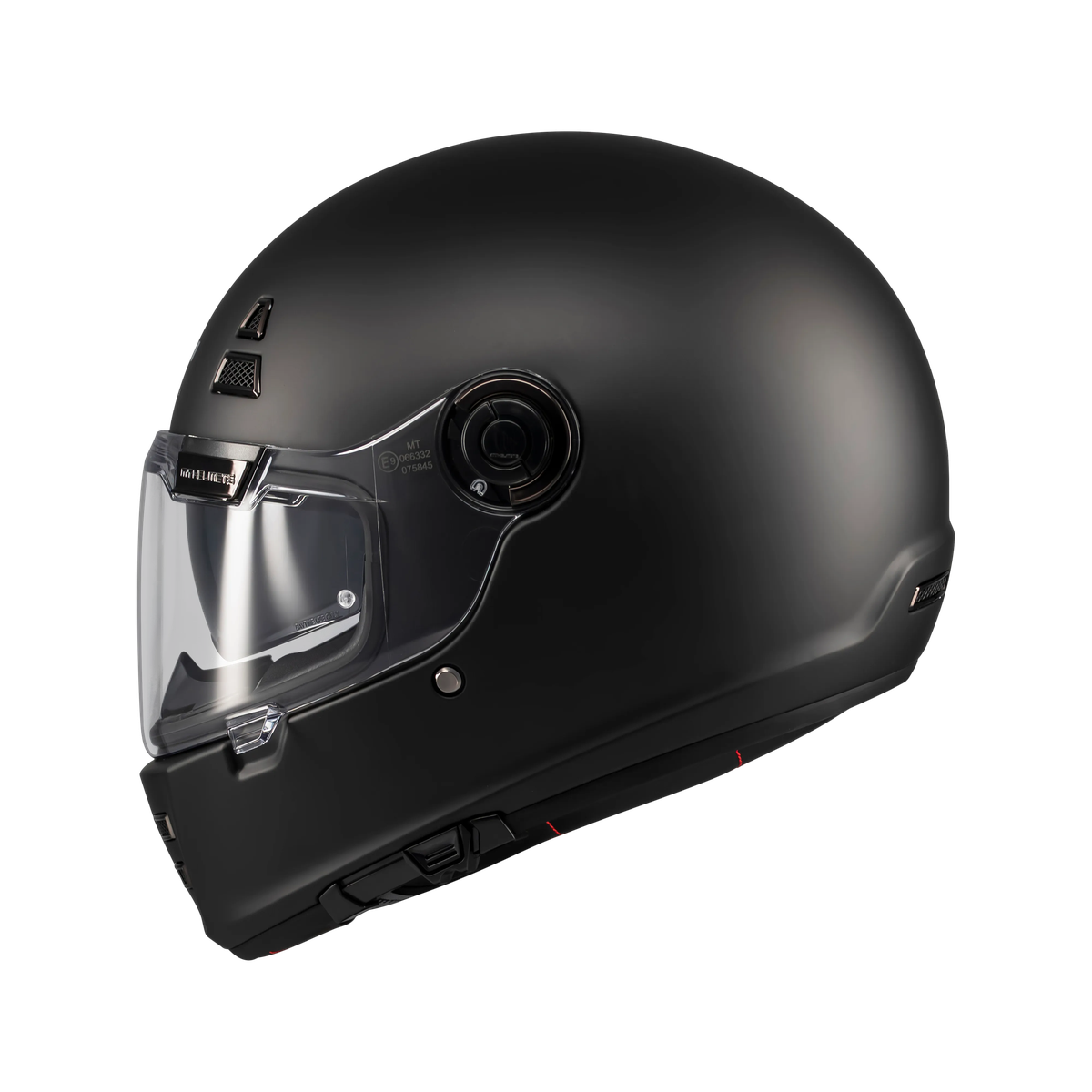 Casque intégral rétro MT Jarama SV noir mat de profil, ligne café racer - LE PRATIQUE DU MOTARD
