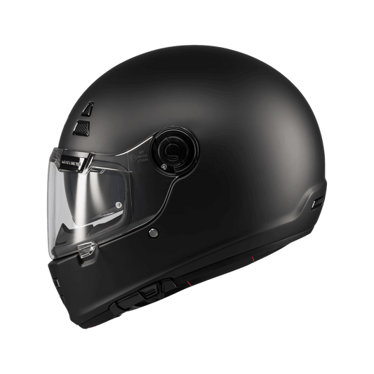 Casque intégral rétro MT Jarama SV noir mat de profil, ligne café racer - LE PRATIQUE DU MOTARD