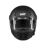 Casque intégral homologué ECE 22-06 noir mat de face, ventilations mentonnière ajourées