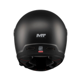 Casque intégral rétro MT Jarama SV Noir Mat — vue du dessus — Le Pratique du Motard