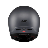 Casque intégral gris mat arrière, extracteurs d'air et étiquette homologation ECE 22-06
