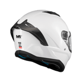 Casque intégral homologué ECE 22-06 Stinger 2 blanc vue arrière trois-quarts ventilations