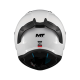 Casque intégral moto blanc vue arrière jugulaire et mousses intérieures Stinger 2