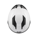 Casque intégral MT Stinger 2 blanc nacré vue de dessus extracteurs de ventilation