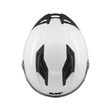 Casque intégral MT Stinger 2 blanc nacré vue de dessus extracteurs de ventilation