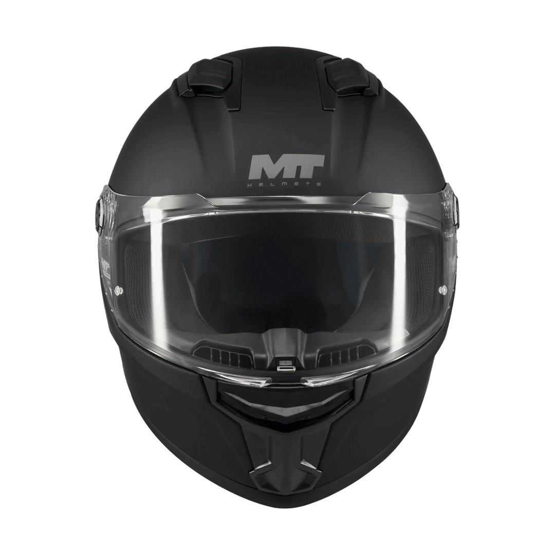 Casque intégral moto noir mat Stinger 2 vue de face visière fermée