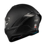 Casque intégral moto noir mat Stinger 2 vue arrière trois-quarts droit aération