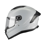 Casque intégral moto MT Stinger 2 gris brillant vue de profil visière fermée