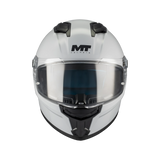 Casque intégral MT Stinger 2 gris brillant vue de face visière fermée