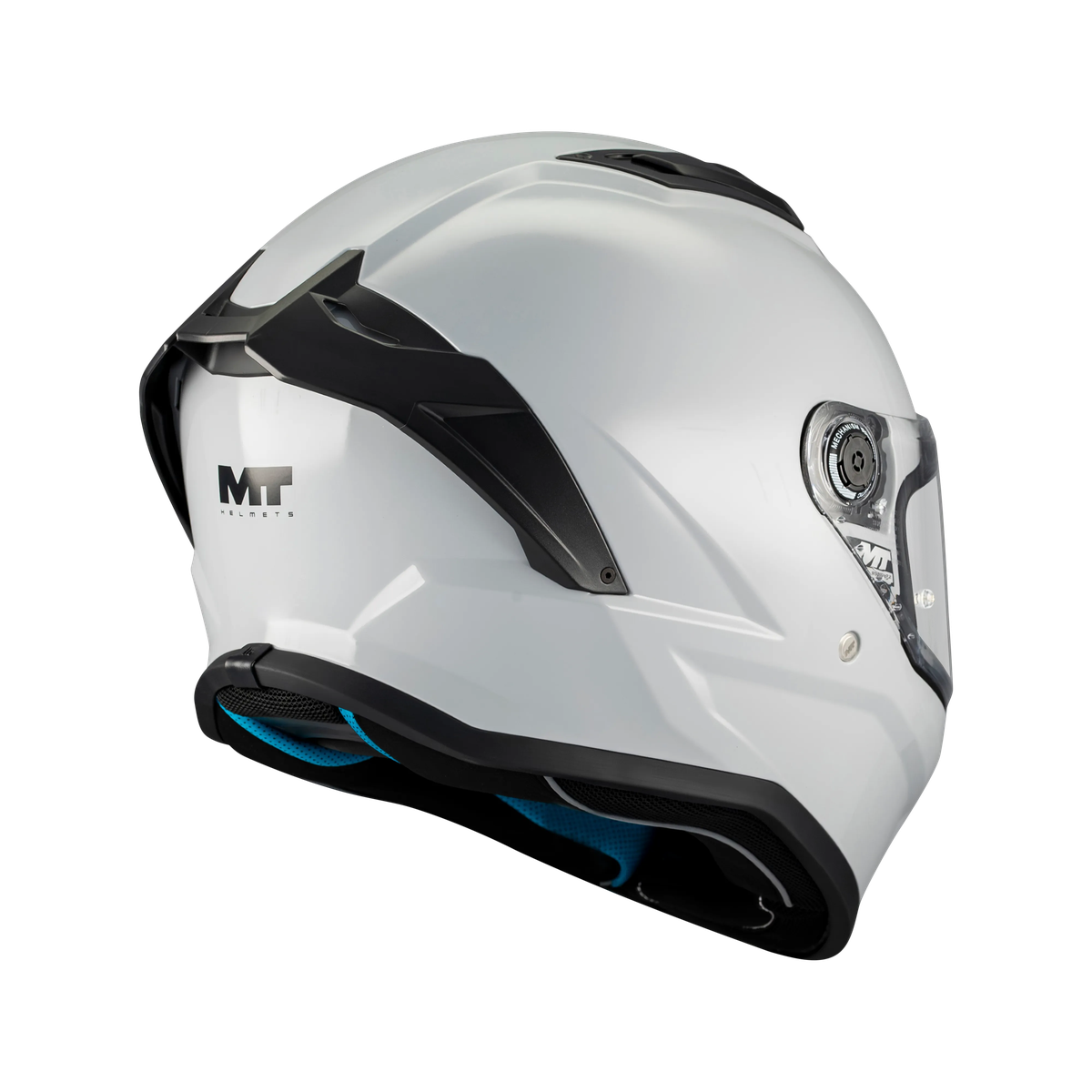 Casque intégral homologué ECE 22-06 Stinger 2 gris vue arrière trois-quarts ventilations