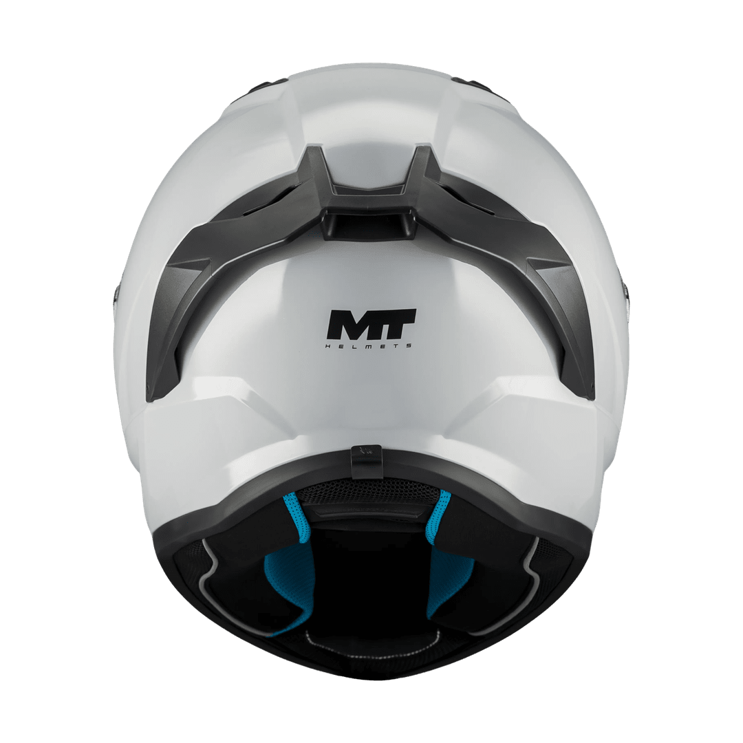 Casque intégral moto gris vue arrière jugulaire et mousses Stinger 2