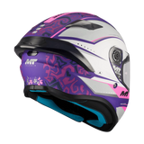 Casque intégral MT Targo S Outside arrière déco graffiti et intérieur bleu