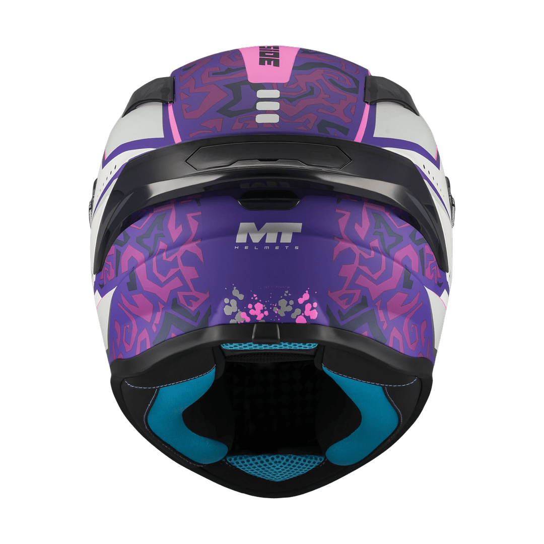 Casque intégral moto MT Targo S Outside vue arrière spoiler et extracteurs